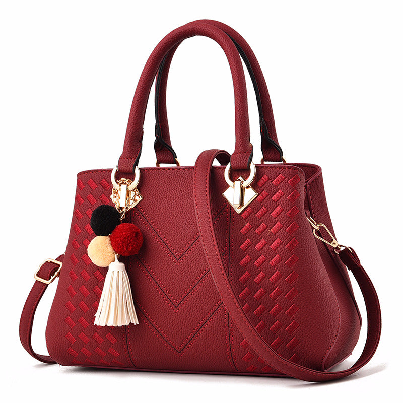 Soft Ball Tassel PU Leather Crossbody Bag