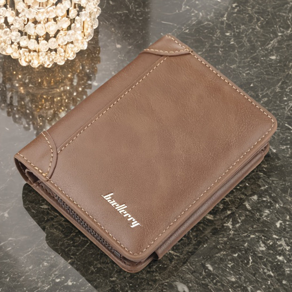 Brown Khaki Men's Leather Wallet
