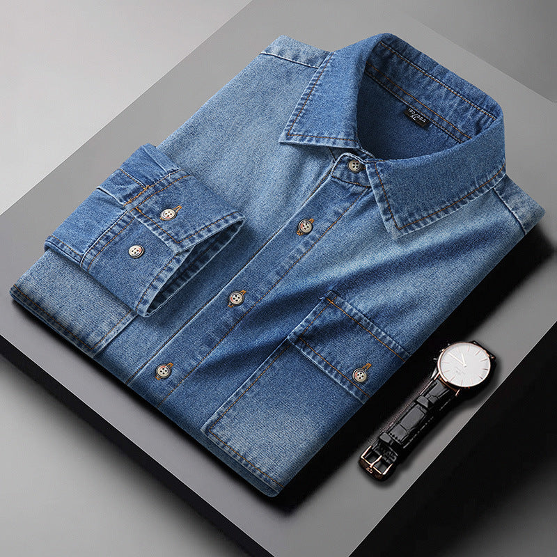 Men's Long Sleeve Denim Casual Coat Up to 8XL