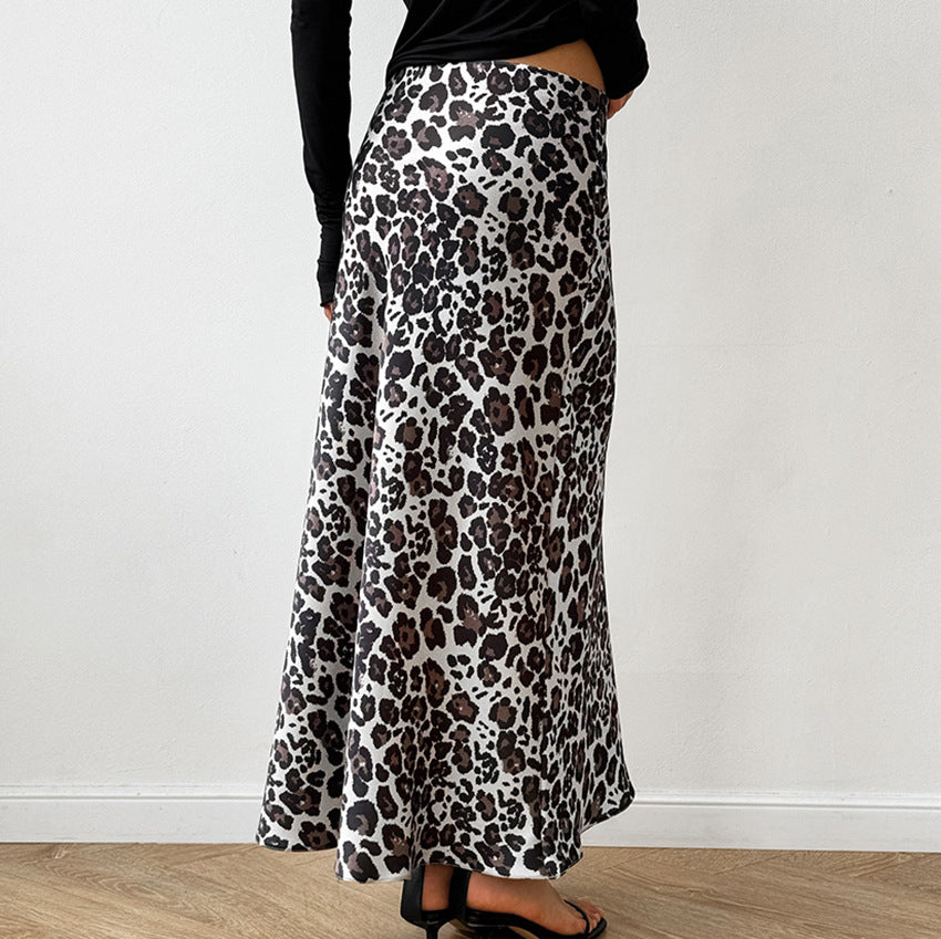 Leopard Print High-Waist Maxi Skirt