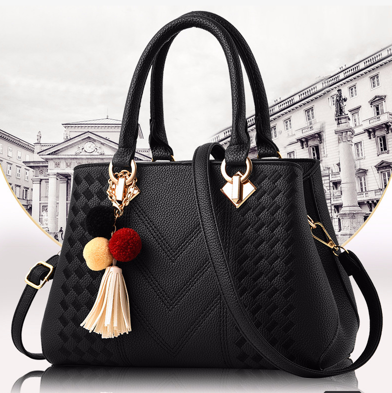 Soft Ball Tassel PU Leather Crossbody Bag