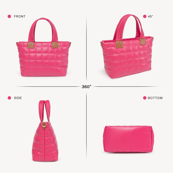 Rose Padded Tote Crossbody Bag