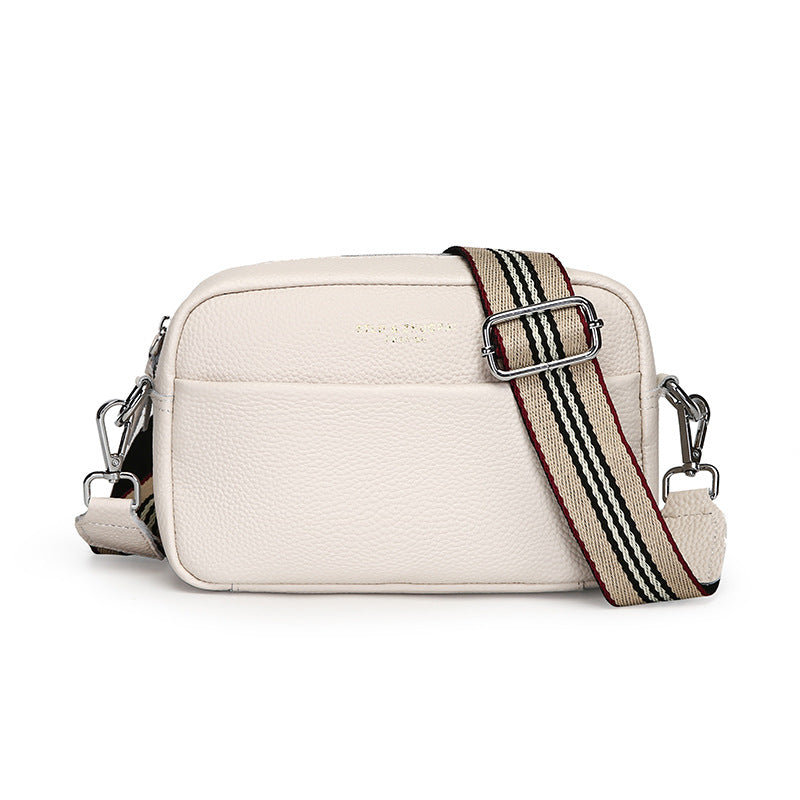 Simple Top Layer Cowhide Square Shoulder Messenger Bag