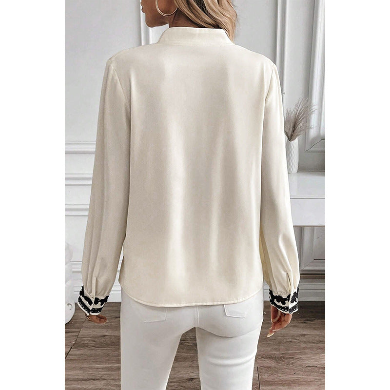 Elegant Leisure-Style Multi-Buckle Long Sleeve Shirt For Women