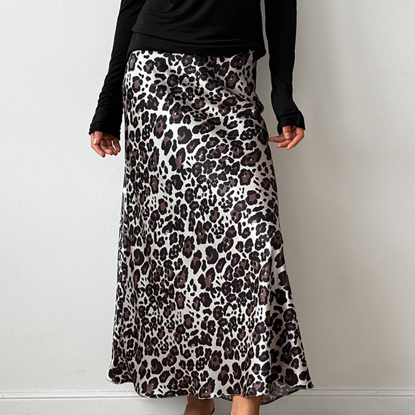 Leopard Print High-Waist Maxi Skirt