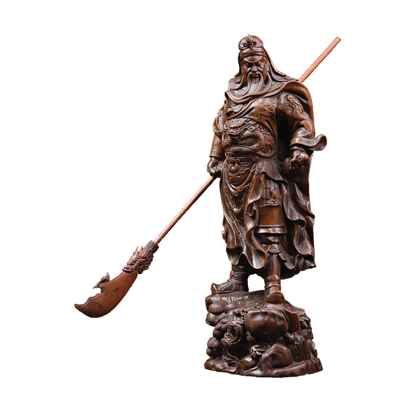 Gongwu Boxwood Carved God Of Wealth Statue Ornament