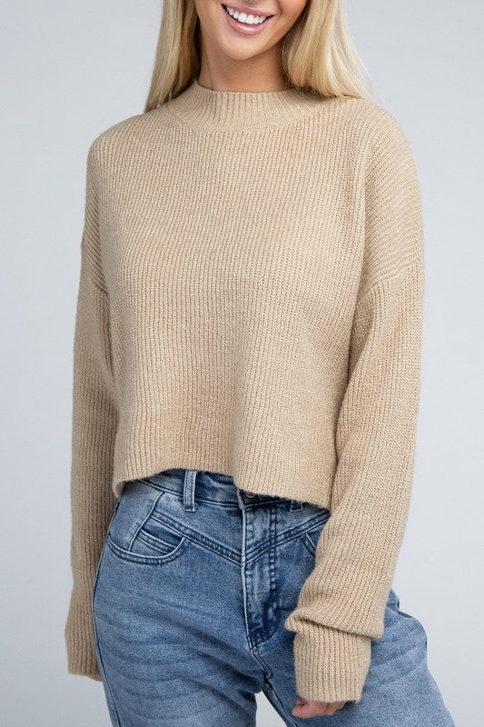 Cozy Mock Neck Pullover Sweater