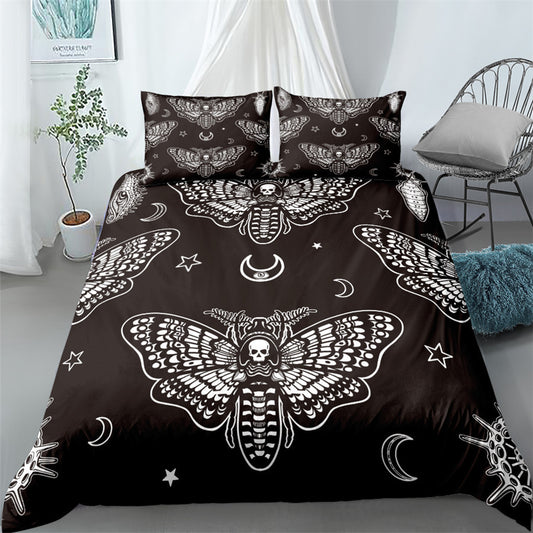 Skull Moth Digitally Printed Bedding Set