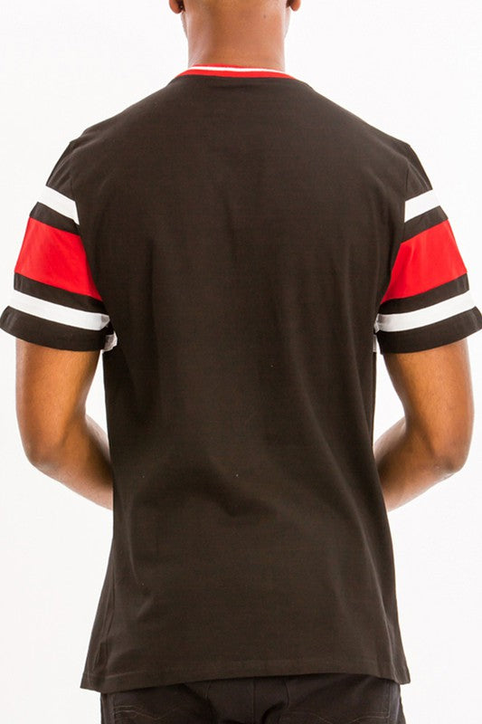 COTTON THREE STRIPE TSHIRT