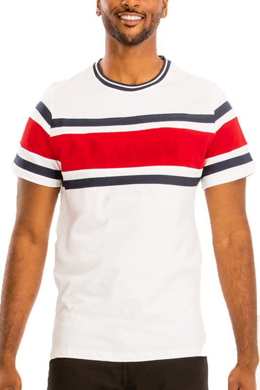 COTTON THREE STRIPE TSHIRT