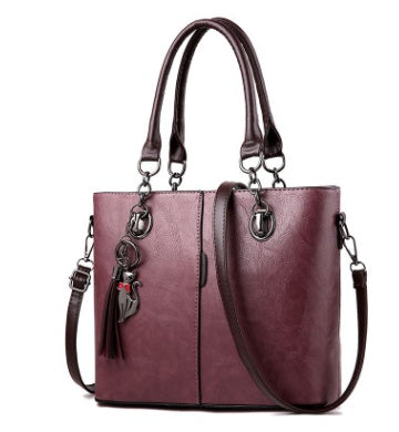 Double-Strap Faux Leather Shoulder Bag Handbag