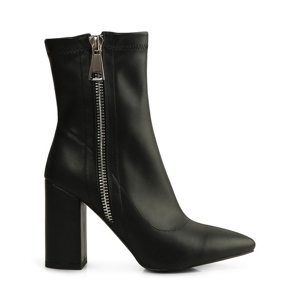 POINTED TOE HIGH-HEEL ANKLE BOOTS