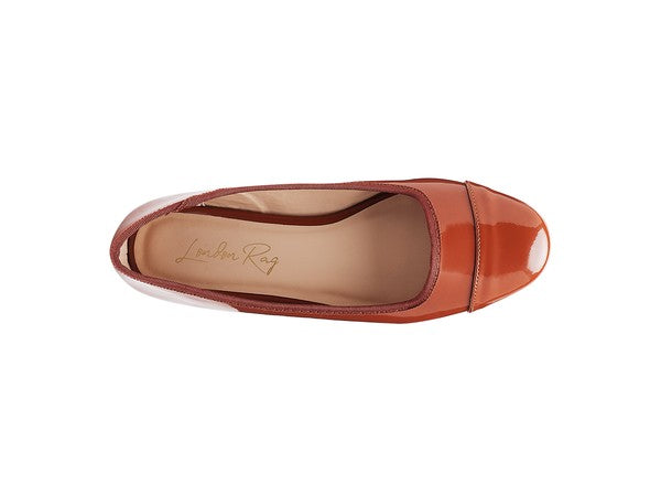 PU LEATHER ROUND TOE BALLERINA FLAT SHOES