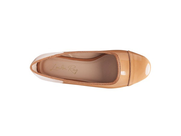 PU LEATHER ROUND TOE BALLERINA FLAT SHOES