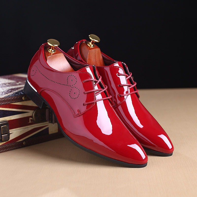 Men's PU Leather Pointed Toe Business Casual Dress Shoes