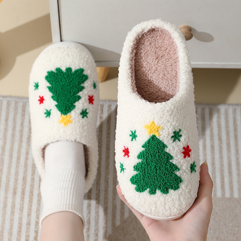 Unisex Warm Christmas Cotton Winter Slippers