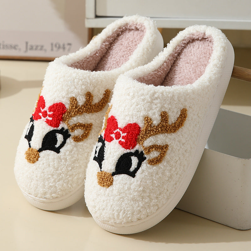 Unisex Warm Christmas Cotton Winter Slippers