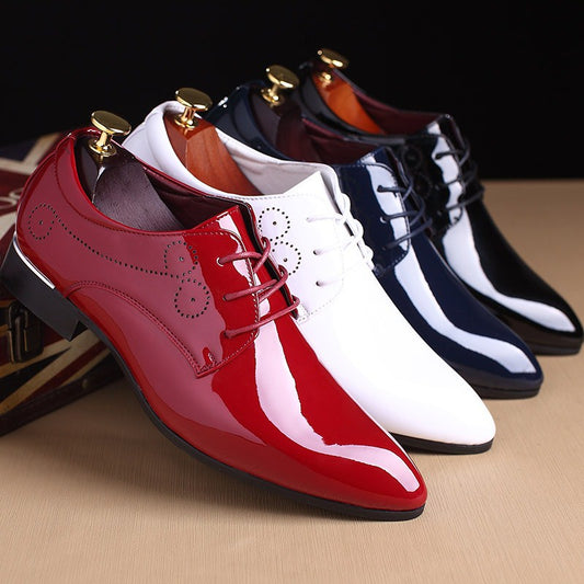 Men's PU Leather Pointed Toe Business Casual Dress Shoes