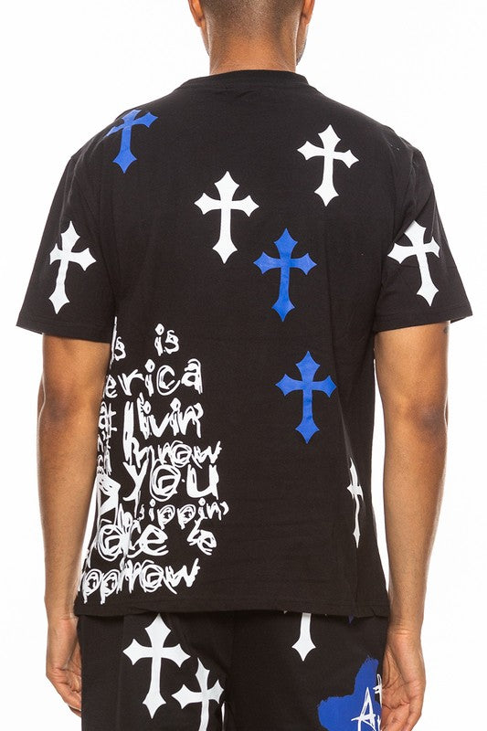 Men's Cotton Skull Crossbones T-shirt