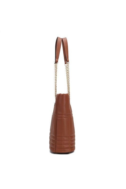 Quilted Vegan Leather Alyne Shoulder Bag