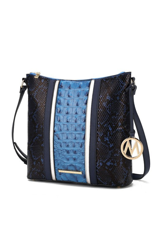 Crocodile and Snake Embossed Shoulder Bag