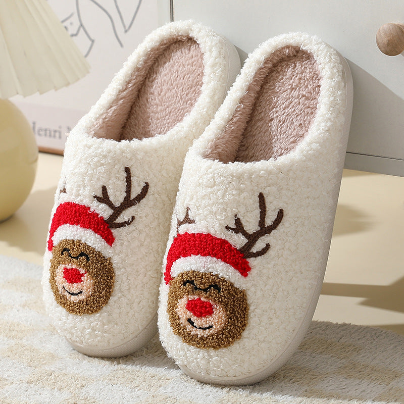 Unisex Warm Christmas Cotton Winter Slippers