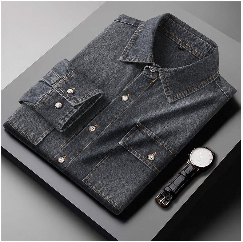 Men's Long Sleeve Denim Casual Coat Up to 8XL