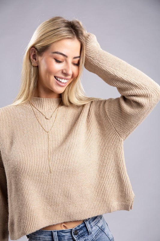 Cozy Mock Neck Pullover Sweater