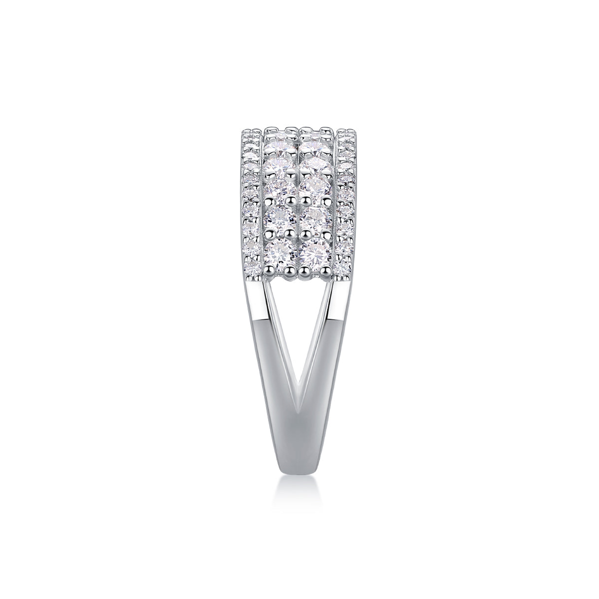Multi-row Moissanite 925 Silver Ring