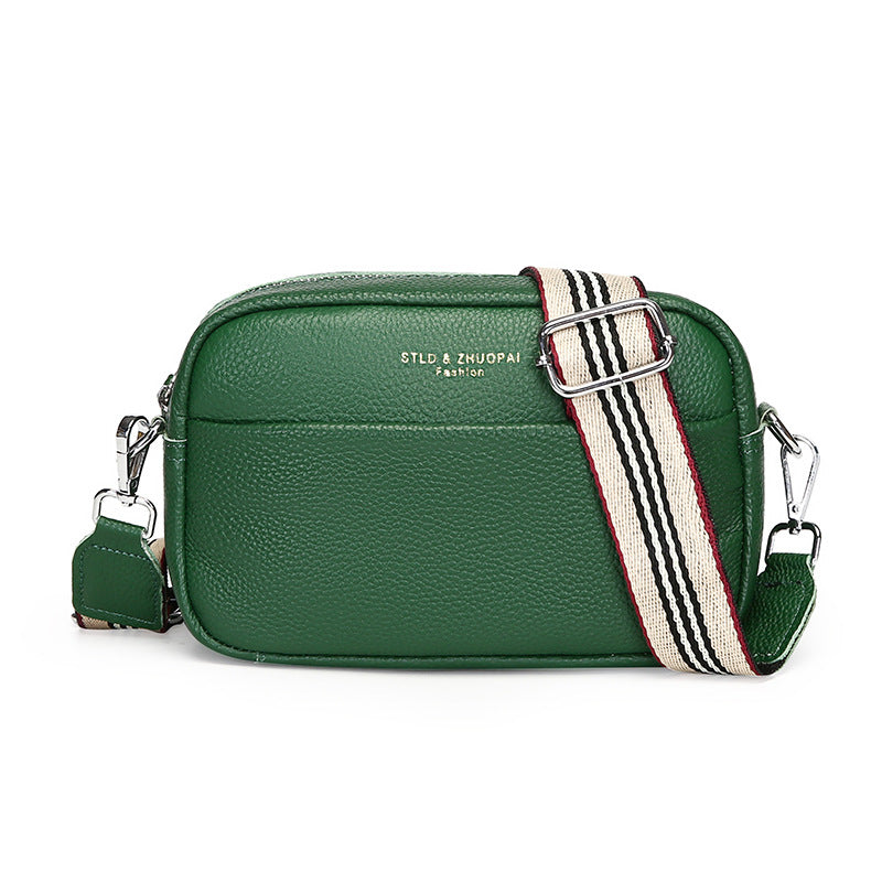 Simple Top Layer Cowhide Square Shoulder Messenger Bag