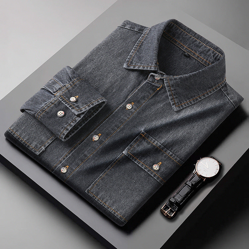 Men's Long Sleeve Denim Casual Coat Up to 8XL