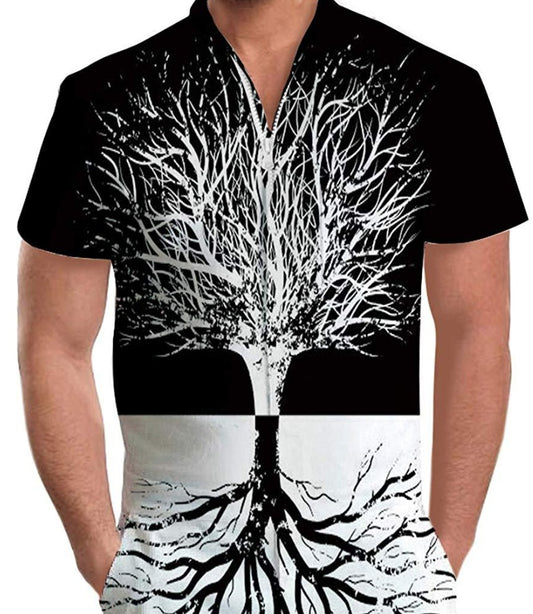 Men's Short-Sleeve Reversed Tree Hawaiian Shirt