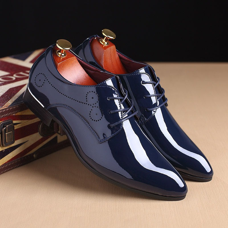 Men's PU Leather Pointed Toe Business Casual Dress Shoes