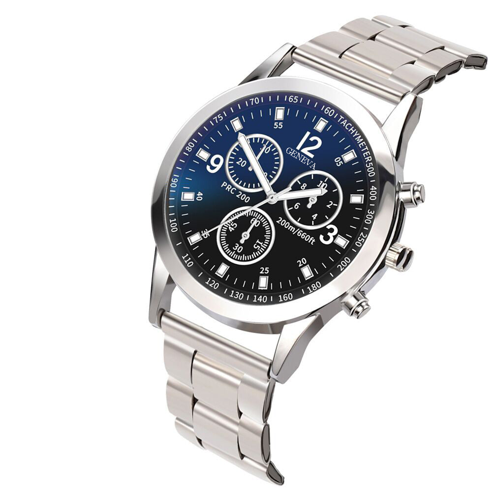 Blue Face Steel Band Unisex Watch