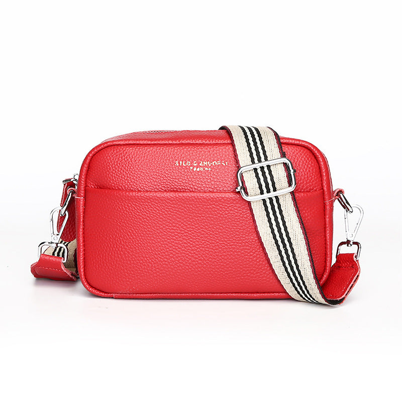 Simple Top Layer Cowhide Square Shoulder Messenger Bag