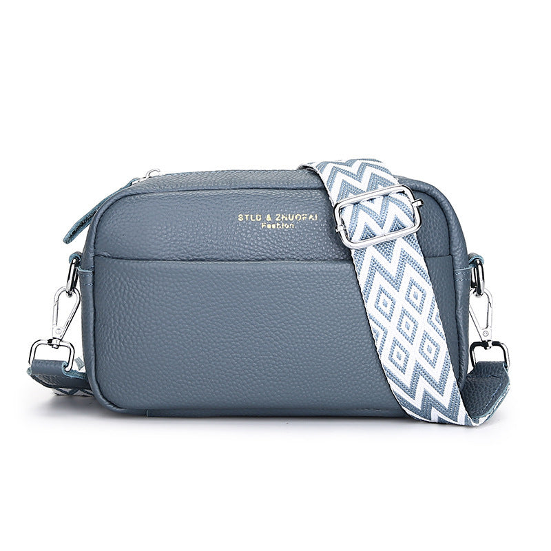 Simple Top Layer Cowhide Square Shoulder Messenger Bag