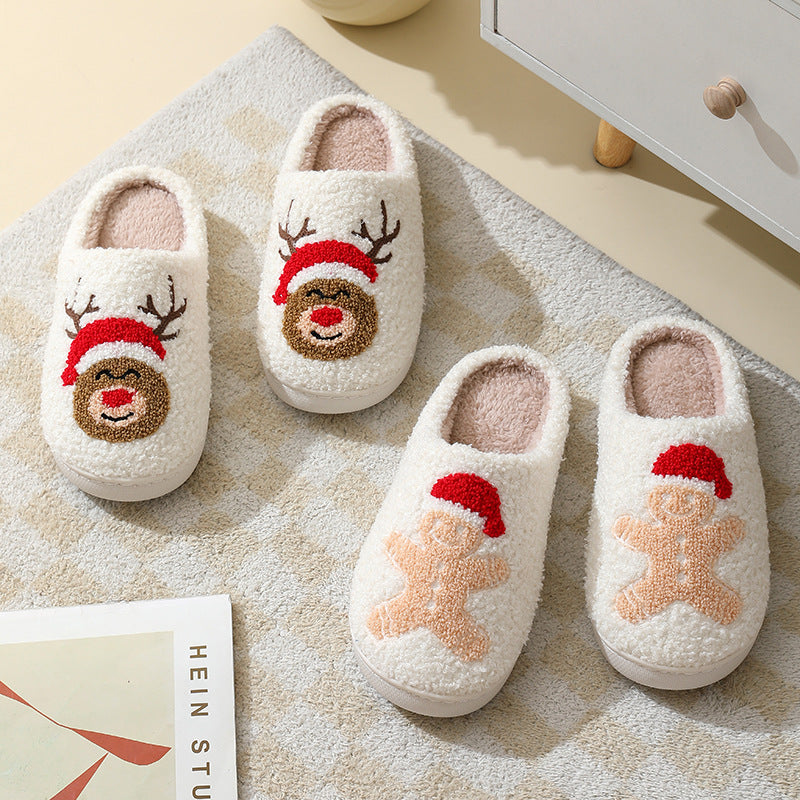 Unisex Warm Christmas Cotton Winter Slippers