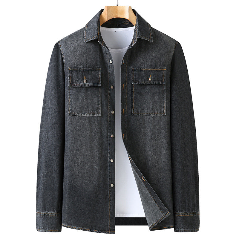 Men's Long Sleeve Denim Casual Coat Up to 8XL