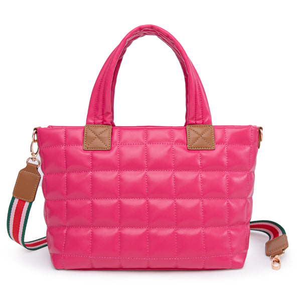 Rose Padded Tote Crossbody Bag