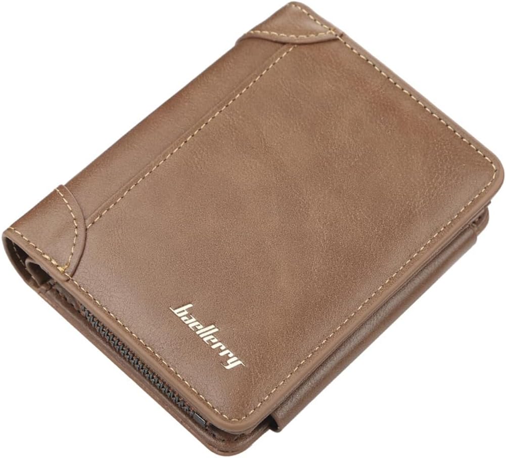 Brown Khaki Men's Leather Wallet