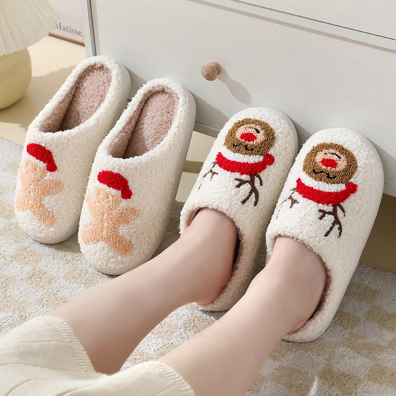 Unisex Warm Christmas Cotton Winter Slippers