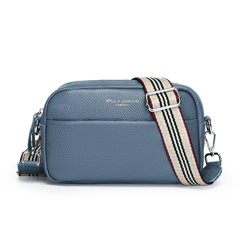 Simple Top Layer Cowhide Square Shoulder Messenger Bag