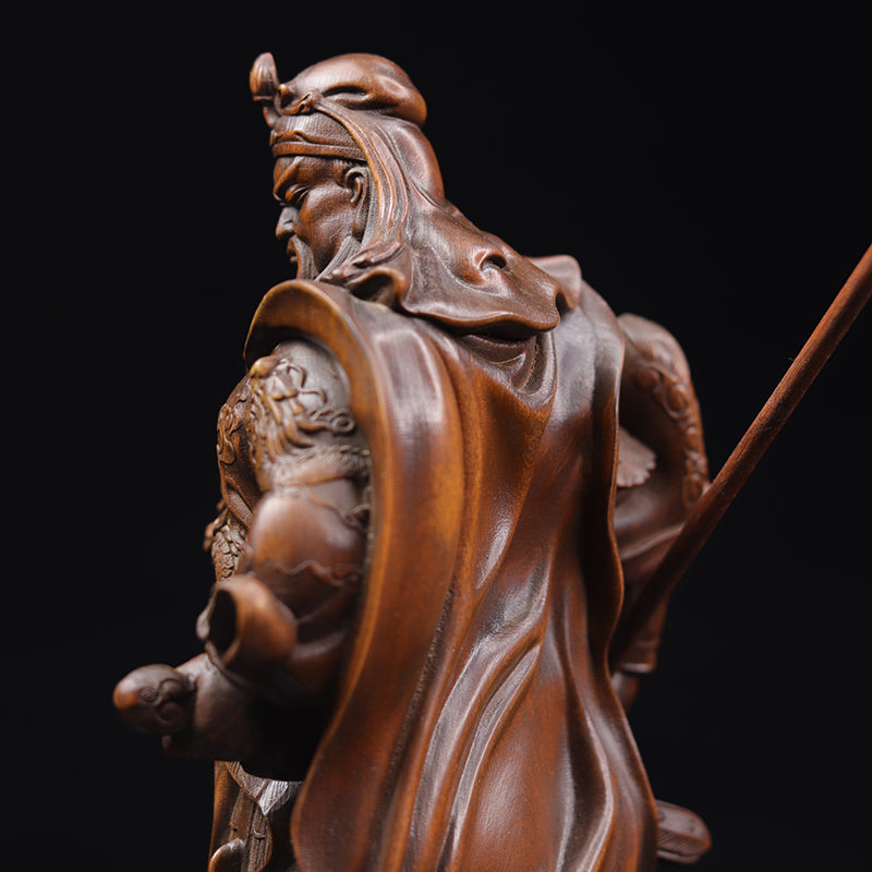 Gongwu Boxwood Carved God Of Wealth Statue Ornament