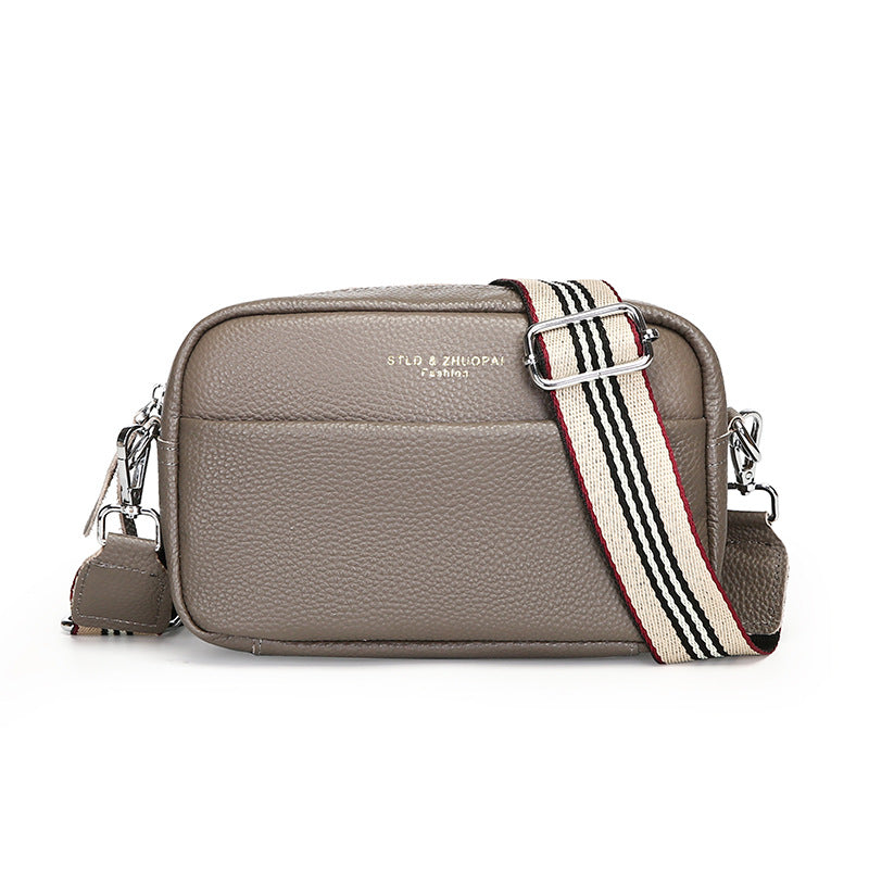 Simple Top Layer Cowhide Square Shoulder Messenger Bag