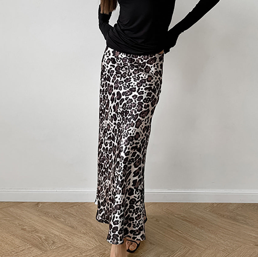Leopard Print High-Waist Maxi Skirt