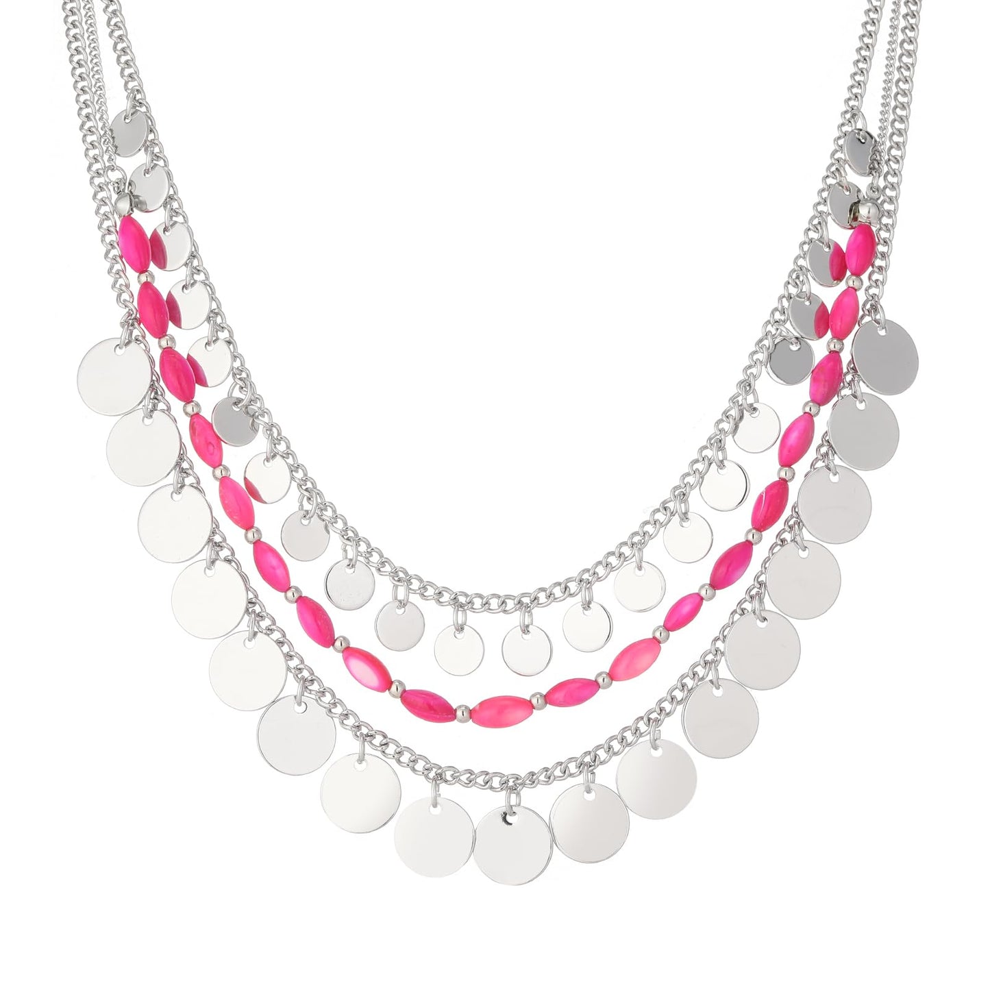 Boho Two-color Shell Layered Chunky Statement Necklace