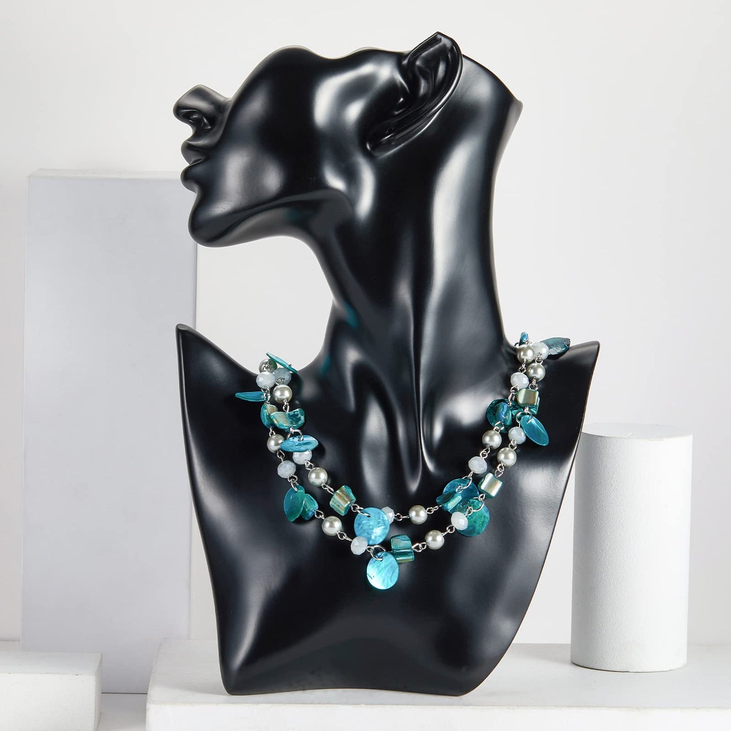 Boho Two-color Shell Layered Chunky Statement Necklace