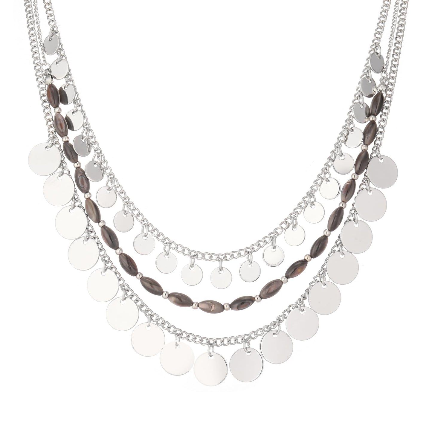 Boho Two-color Shell Layered Chunky Statement Necklace