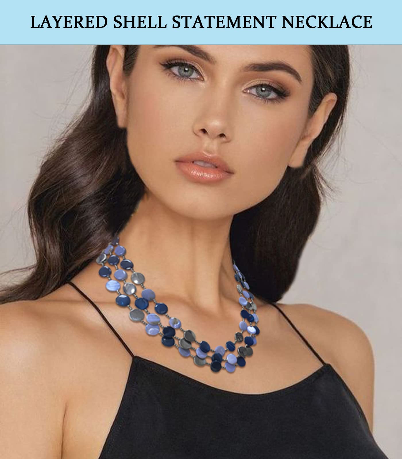 Boho Two-color Shell Layered Chunky Statement Necklace