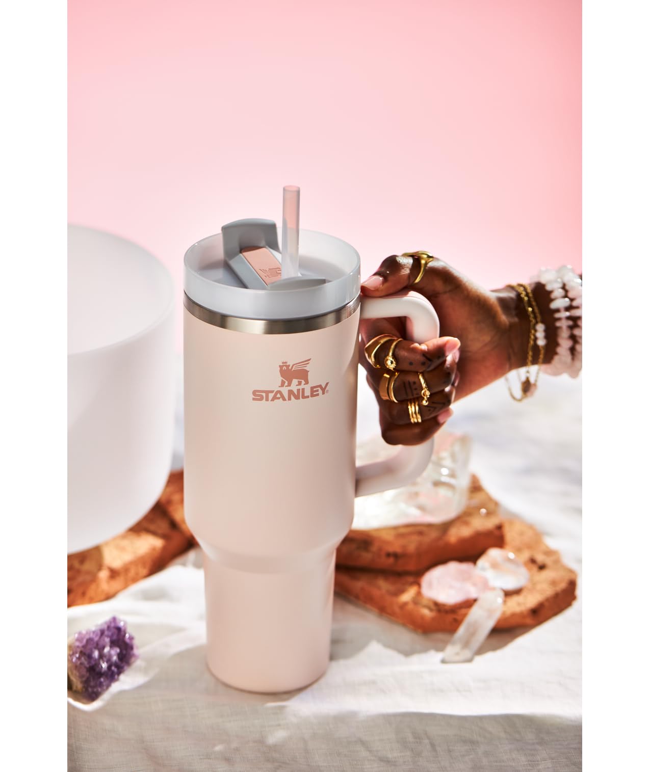 Insulated Stainless Steel Tumbler with Straw and Handle BPA-Free
